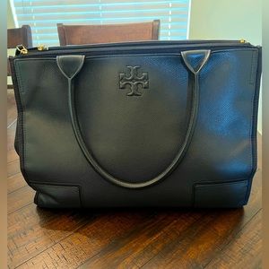 Tory Burch Ella Leather/Canvas tote